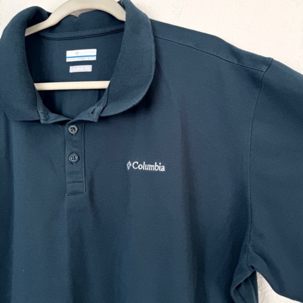 Columbia teal short sleeve polo shirt stretch cotton active fit XXL - Picture 3 of 9